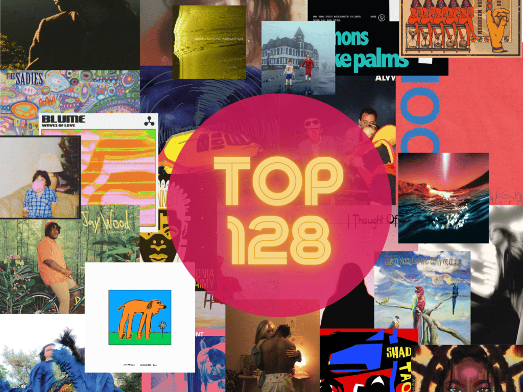 Collage of albums that appear on CJRU's Top 128 albums of 2022